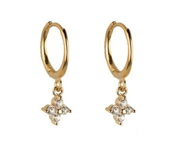 Dámské kruhové náušnice s přívěskem R35 zlatá 1