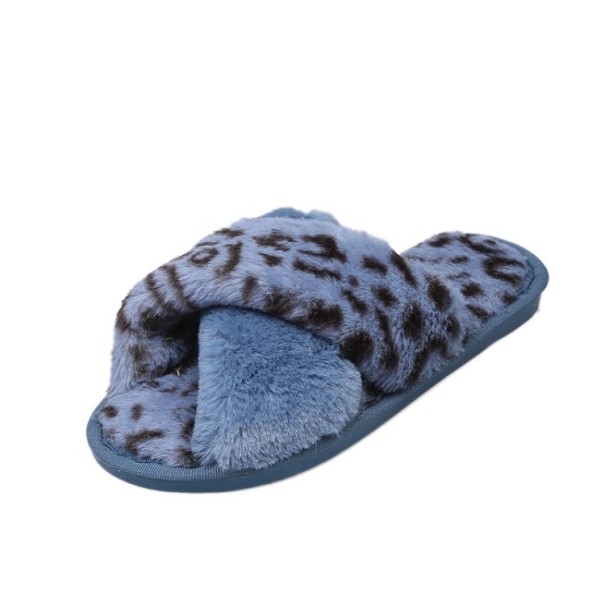 Dámské leopardí pantofle modrá 38