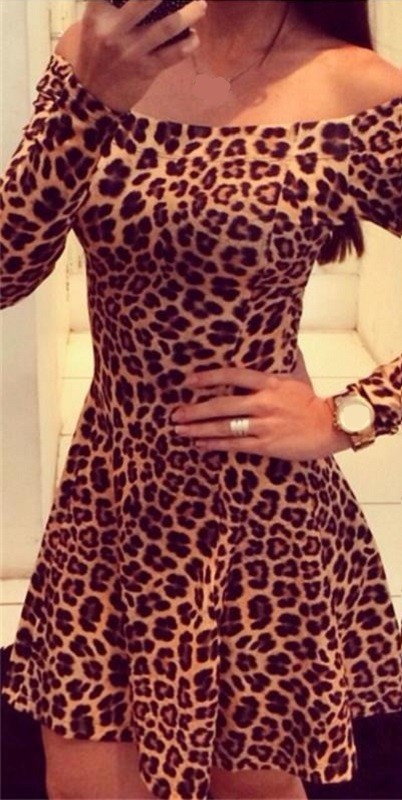 Dámské leopardí šaty P842 L
