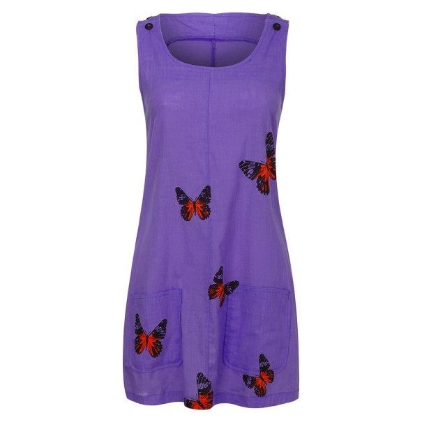 Dámské letní šaty s motýly fialová 4XL