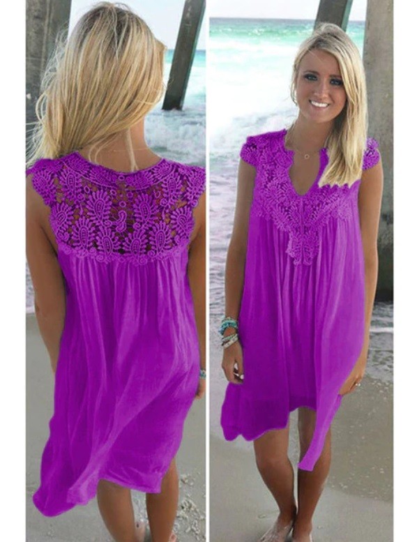 Dámské letní šaty volné fialová XXL