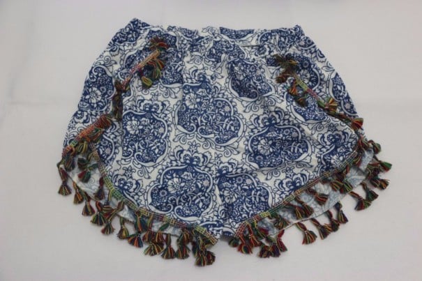 Dámské letní šortky s třásněmi - Modré S