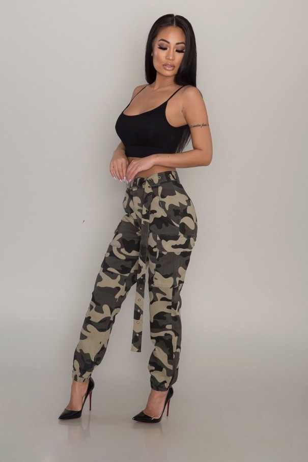 Dámské maskáčové kalhoty A215 khaki M