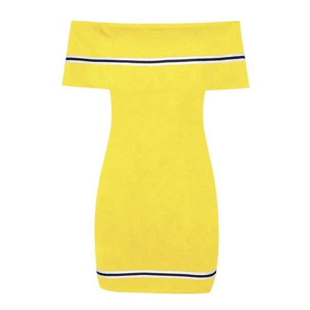 Dámske mini šaty s volánom žltá XS