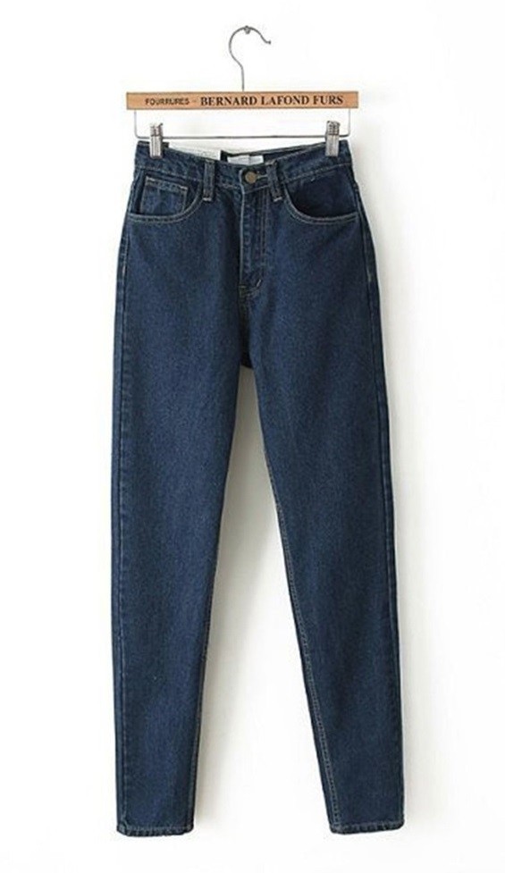 Dámské módní džíny J1746 tmavě modrá 28