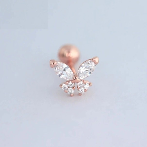 Dámske náušnice kôstky s kamienkami A1725 staroružová 2