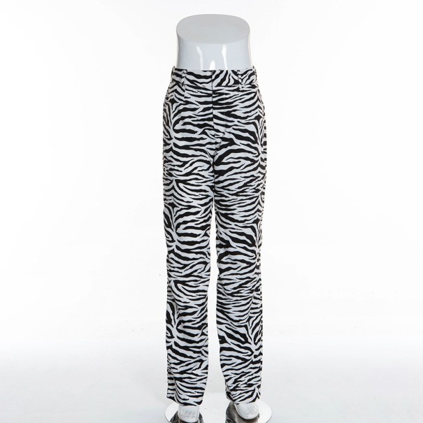 Dámske nohavice s motívom zebry S