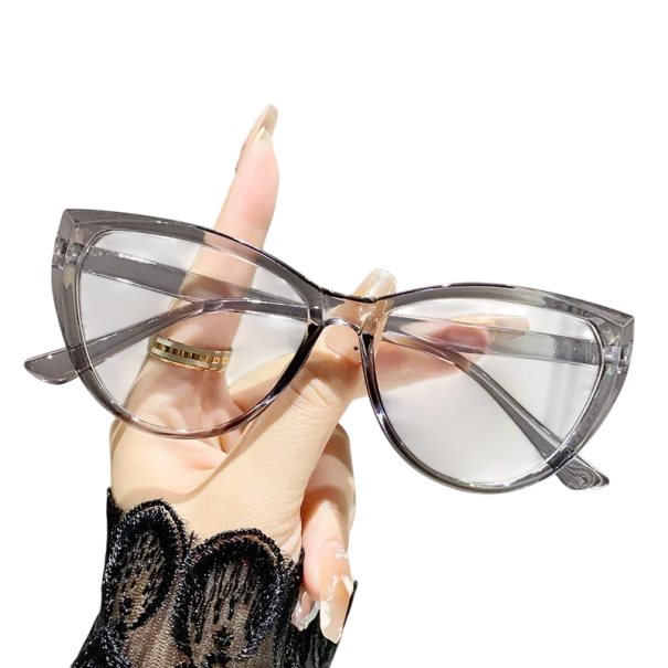 Dámske plastové okuliare cat eye s filtrom modrého svetla Štýlové okuliare pre prácu pri počítači Elegantná ochrana očí Módny doplnok sivá