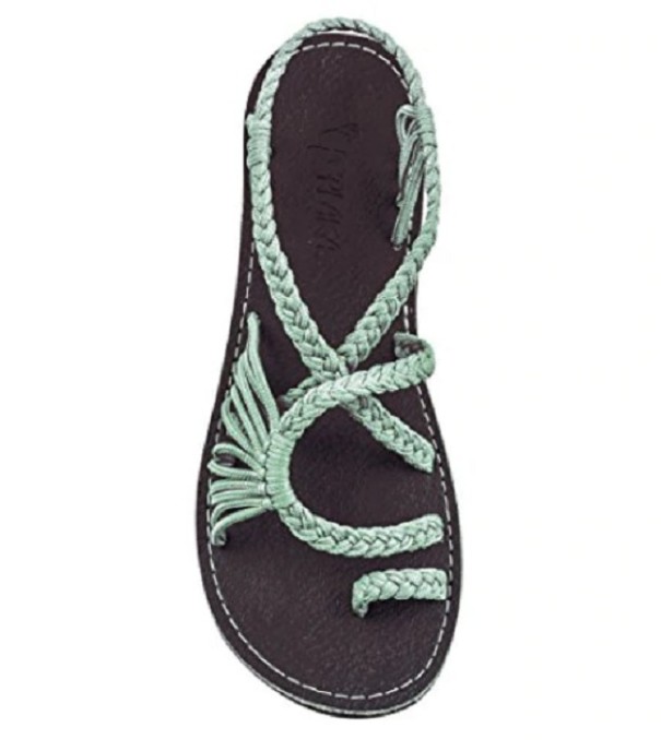 Dámske plážové sandále zelená 41