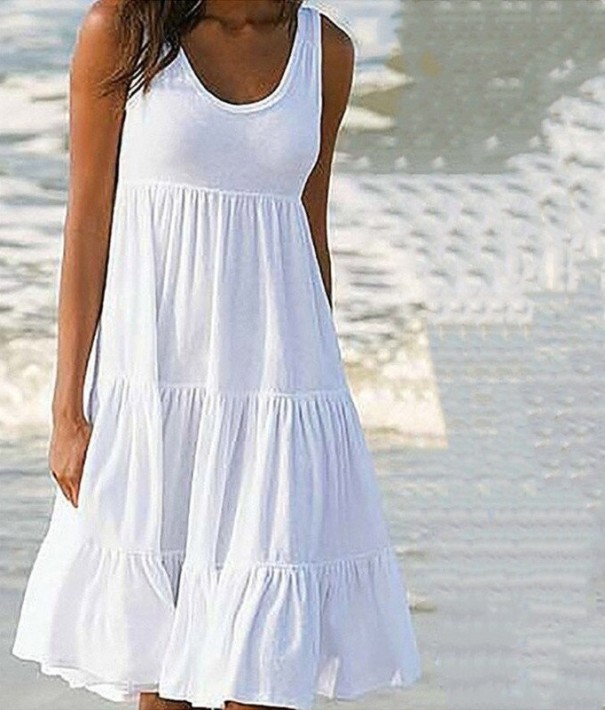 Dámske plážové šaty P943 biela XXL