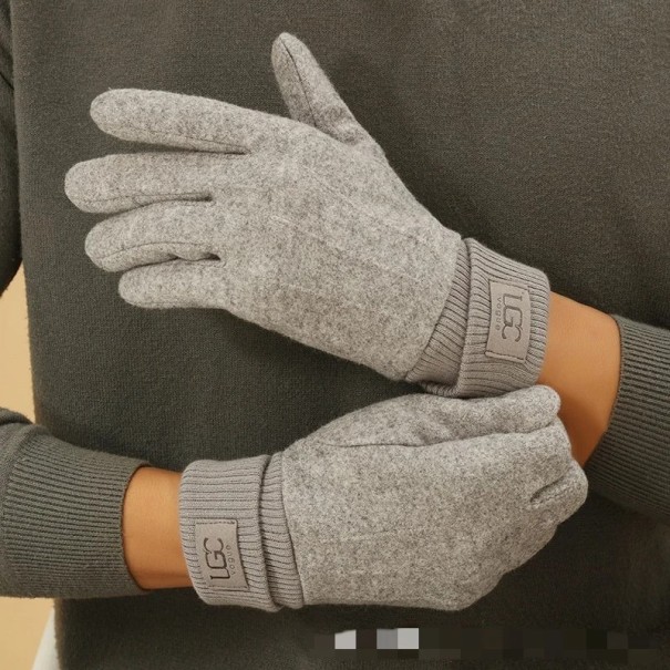 Dámské pletené rukavice dotykové Univerzální velikost Teplé zimní rukavice Polyester Vlna Kašmír Hřejivé měkké elegantní rukavice na každodenní nošení světle šedá
