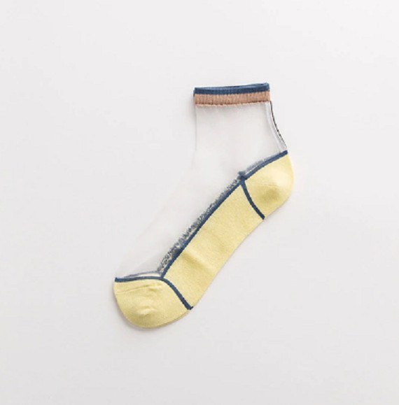Dámske polopriesvitné ponožky A1051 žltá