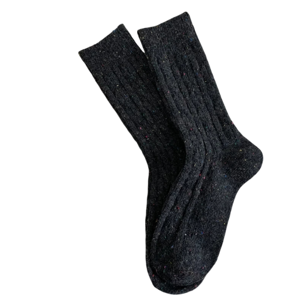 Dámské ponožky EU 35-40 Polyester Měkké pohodlné teplé elastické dámské ponožky na každodenní nošení pro podzim a zimu jemné příjemné tmavě šedá