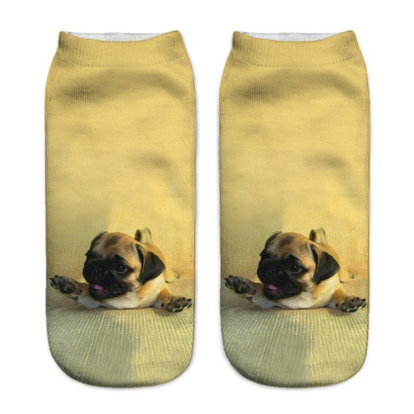 Dámske ponožky s 3D potlačou - Mopsík 2