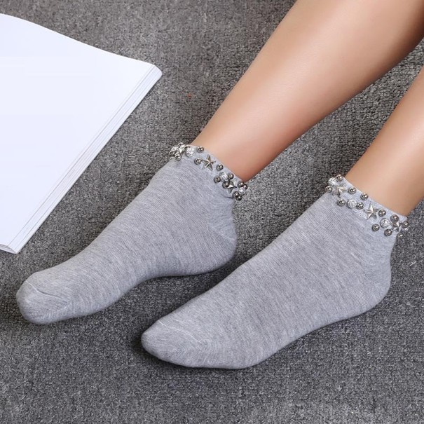 Dámské ponožky s hvězdami šedá