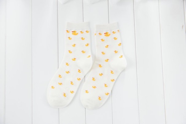 Dámské ponožky s kachničkami bílá