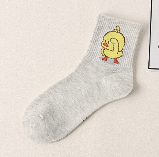 Dámske ponožky s kuriatkom sivá