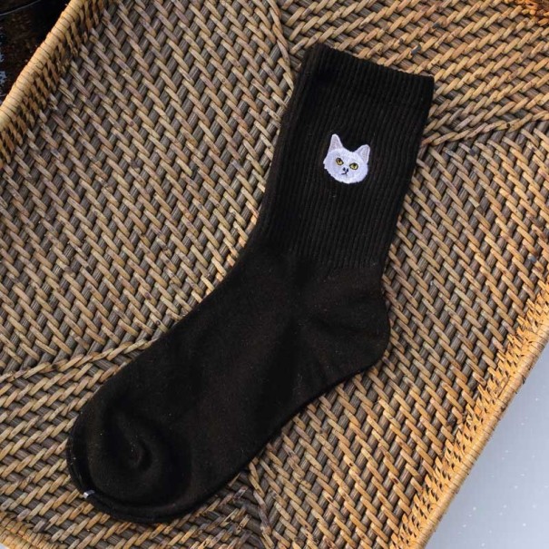 Dámske ponožky s mačičkami čierna