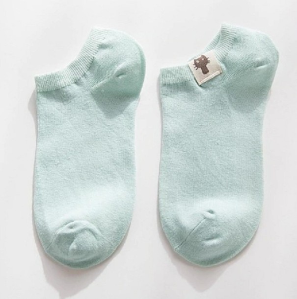 Dámske ponožky s mačičkou zelená