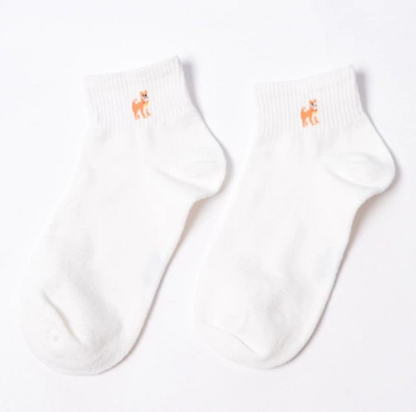 Dámské ponožky s psíky bílá