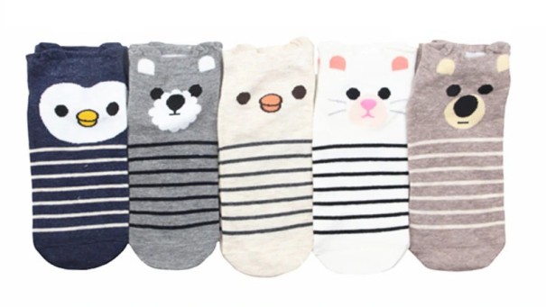 Dámské ponožky se zvířátky - 5 párů 3