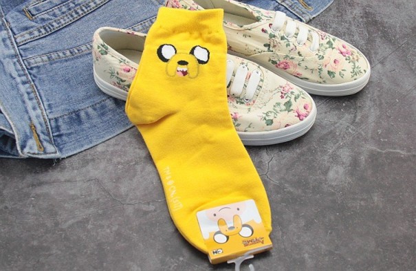 Dámské ponožky se zvířátky žlutá