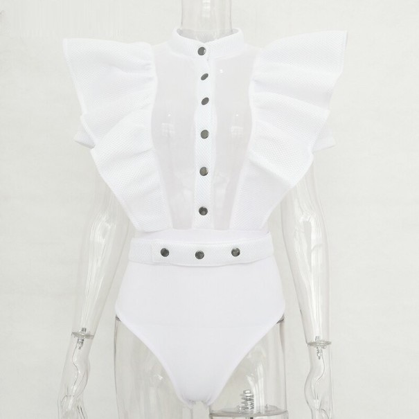 Dámske priesvitné body B704 biela S
