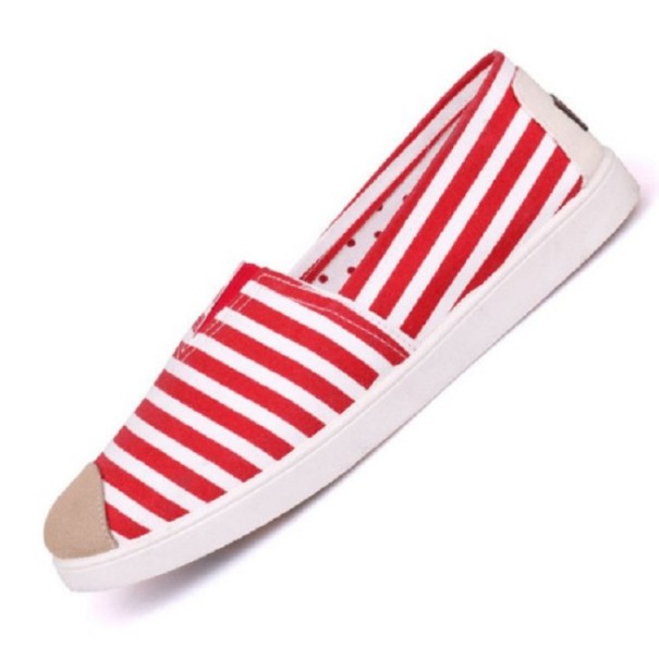 Dámské pruhované slip on tenisky J1143 červená 36