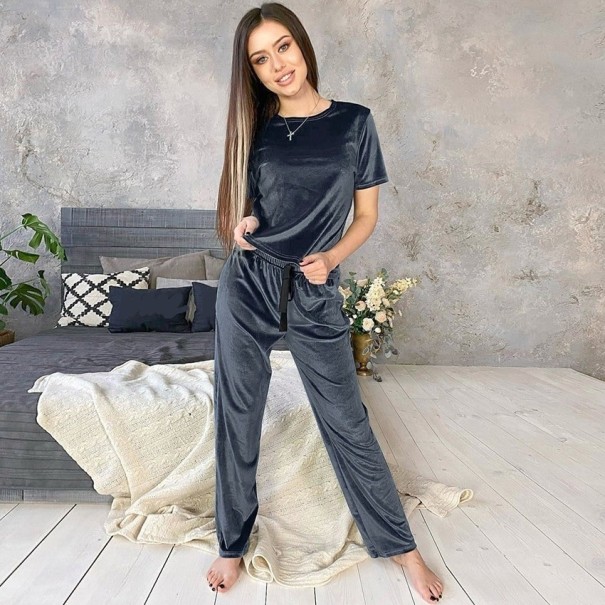 Dámske pyžamo P2935 tmavo sivá M