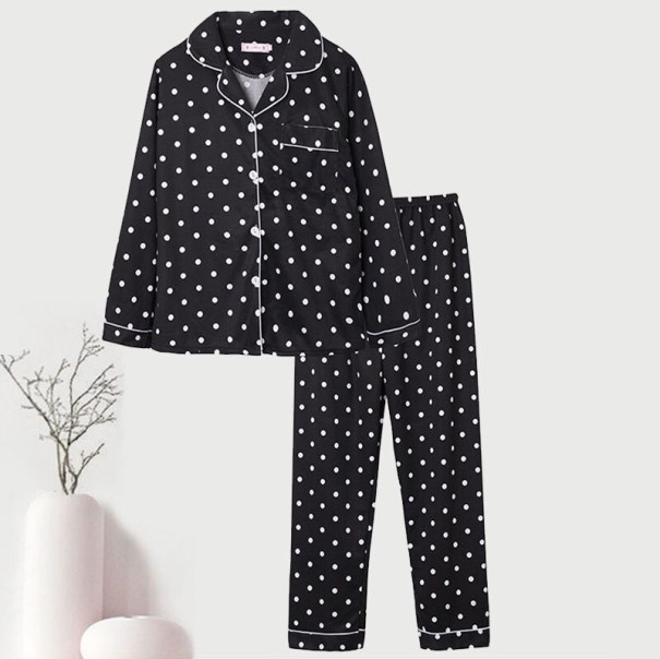 Dámské pyžamo s puntíky P3135 černá S