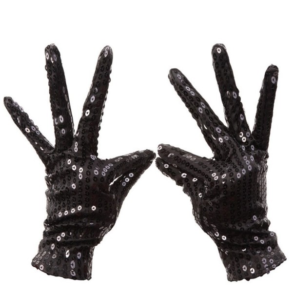 Dámské rukavice s flitry černá
