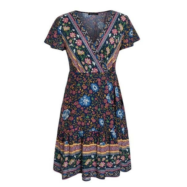 Dámské šaty v Boho stylu tmavě modrá M