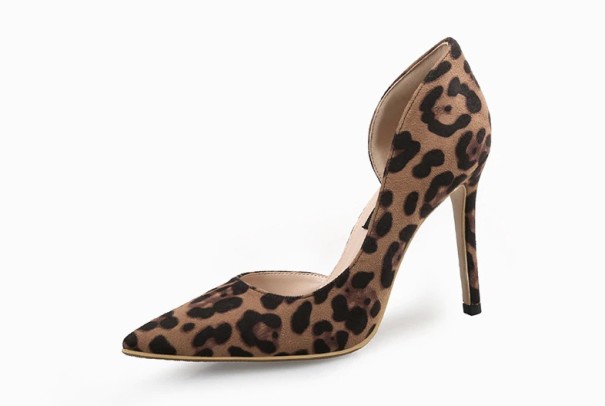 Dámské semišové leopardí lodičky 35 velikost podpatku 10 cm