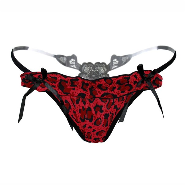 Dámske sexy leopardí tangá červená