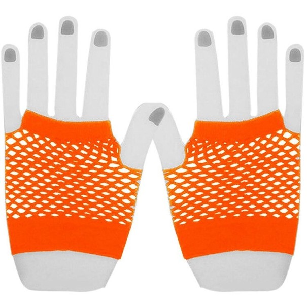 Dámské síťované rukavice bezprsté oranžová