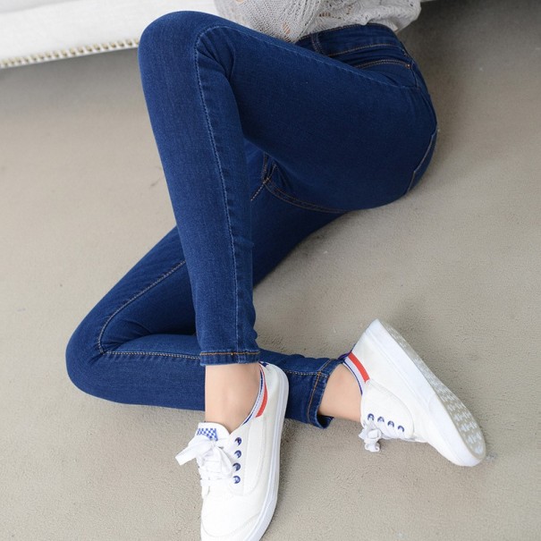 Dámske skinny džínsy A178 tmavo modrá 26