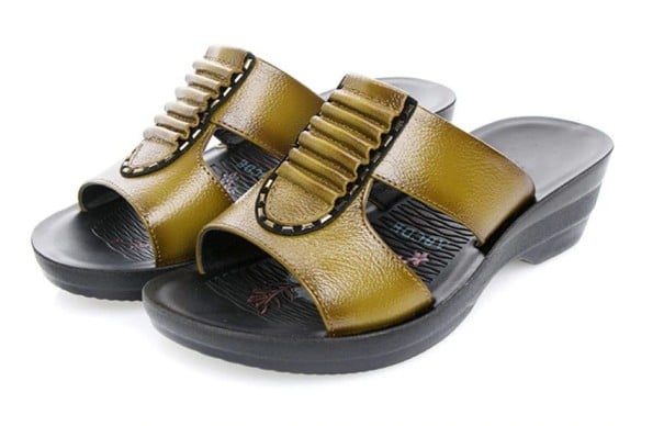 Dámske šľapky Evie khaki 38