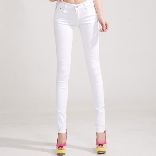 Dámske štýlové džínsy - Biele 27