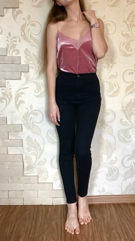 Dámske štýlové džínsy J2409 čierna XS