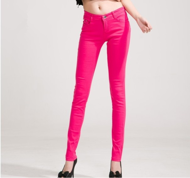 Dámske štýlové džínsy - Ružové 27