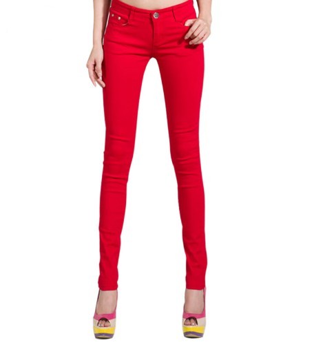 Dámské stylové džíny - Červené 26