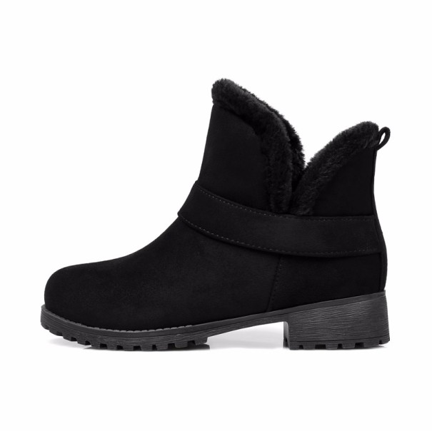 Dámske štýlové topánky na zimu J1159 čierna 37