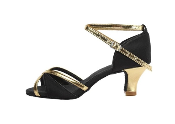 Dámske tanečné topánky 82008 čierno-zlatá 34 5 cm