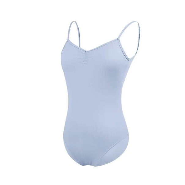 Dámské taneční body s tenkými ramínky a hlubokým výstřihem na zádech nylon elastan na balet a tanec levandulová M