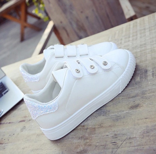 Dámske tenisky s flitrami biela 37