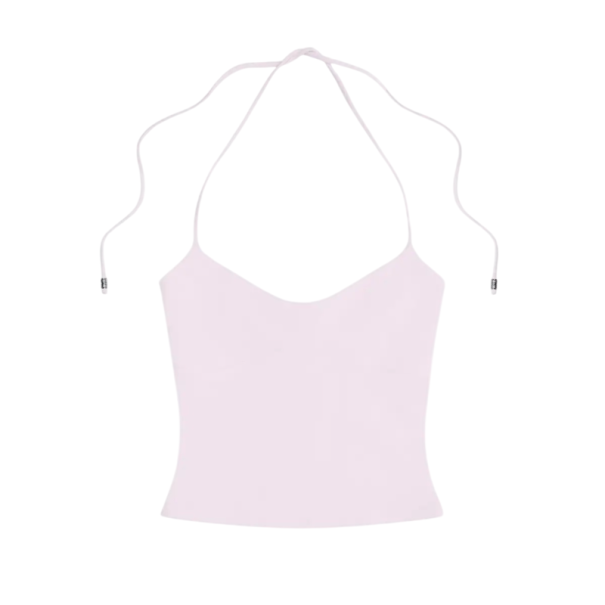 Dámské tílko Jednobarevné Tenká ramínka kolem krku Výstřih do O Crop top Materiál nylon spandex Moderní letní top růžová M