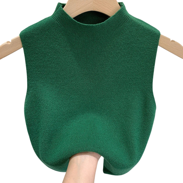 Dámské tílko Univerzální velikost Jednobarevné Široká ramínka Výstřih do O Materiál polyester Pohodlný základní top zelená