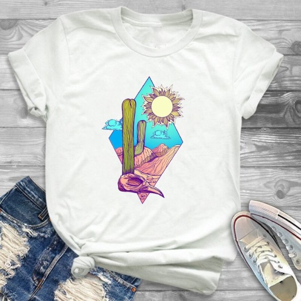 Dámské tričko s motivem kaktusu L 4