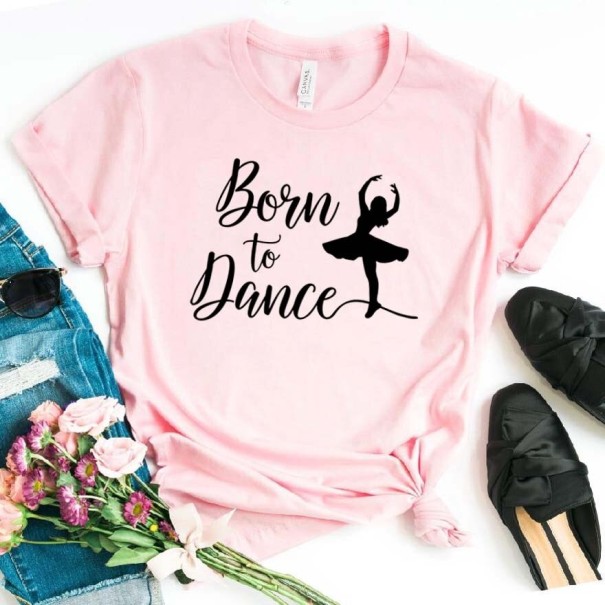 Dámské tričko s motivem tance růžová L