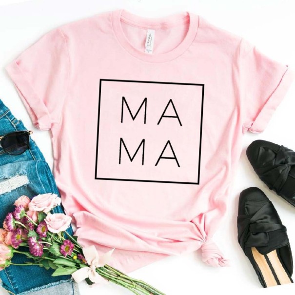 Dámské tričko s nápisem MAMA růžová XXS